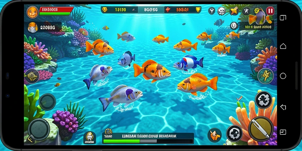 Screenshot gameplay 8G8G yang menampilkan aksi tembak ikan.