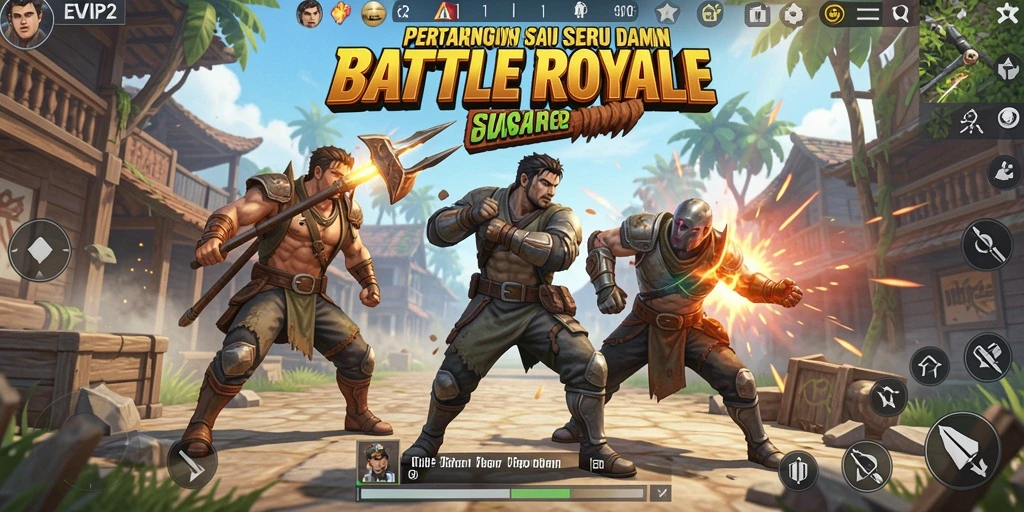 Tangkapan layar utama dari gameplay seru di EVIP2 Battle Royale.