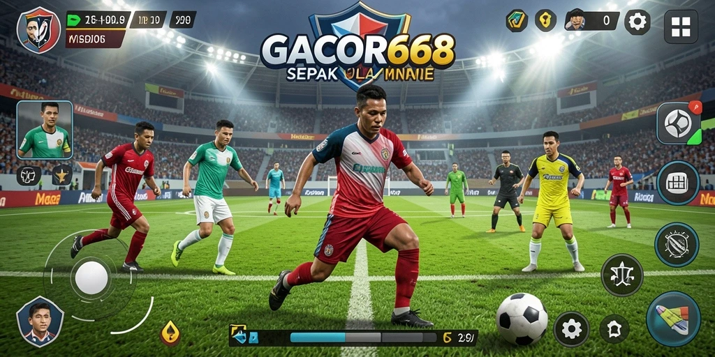 Tampilan menarik dari gameplay sepak bola GACOR668.