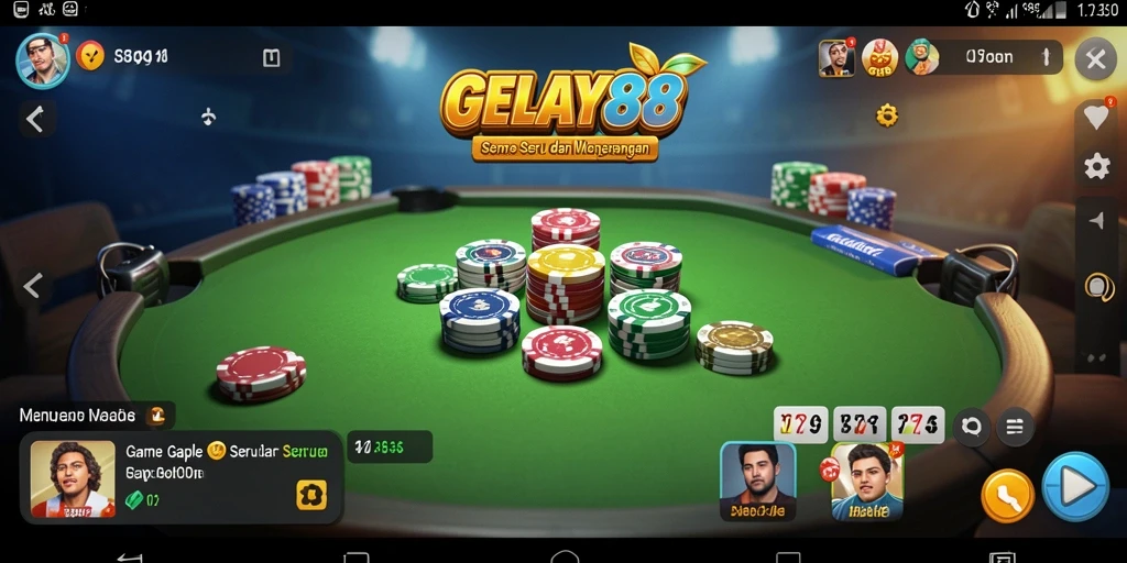Screenshot utama GELAY88 menampilkan gameplay Gaple yang menarik.