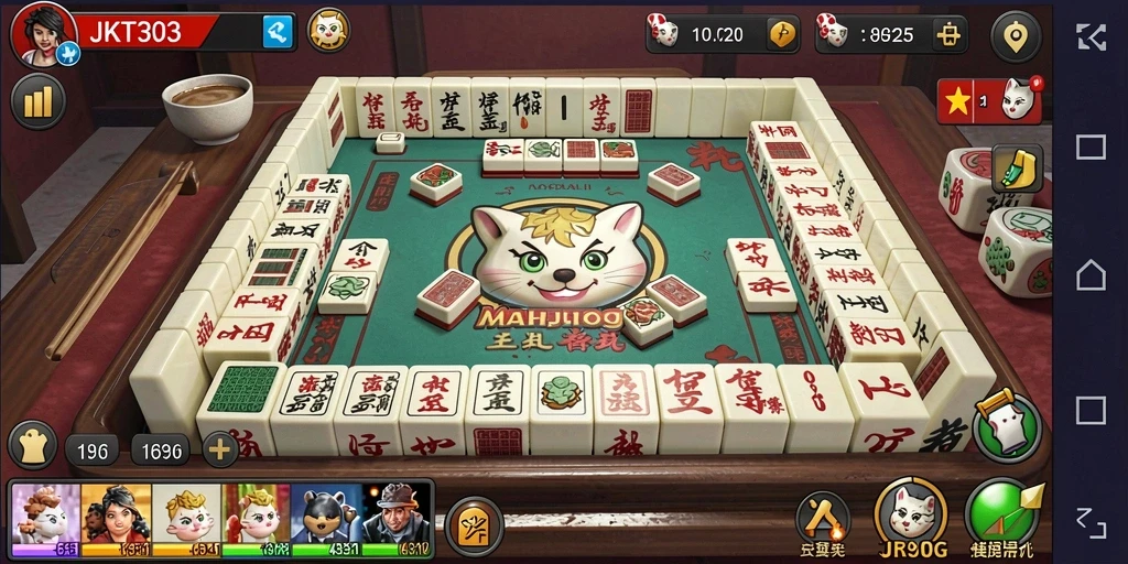 Screenshot utama JKT303 menampilkan gameplay Mahjong yang menarik.