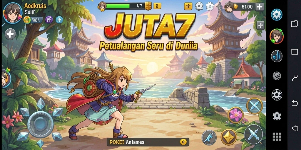 Screenshot gameplay JUTA7 dengan karakter Anime yang menawan.