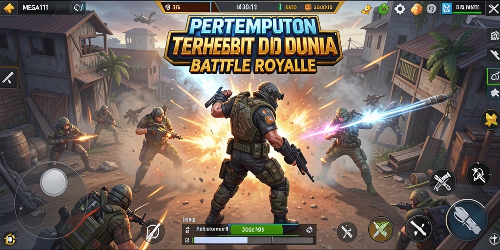 Tampilan gameplay seru dari MEGA111 dalam aksi Battle Royale.