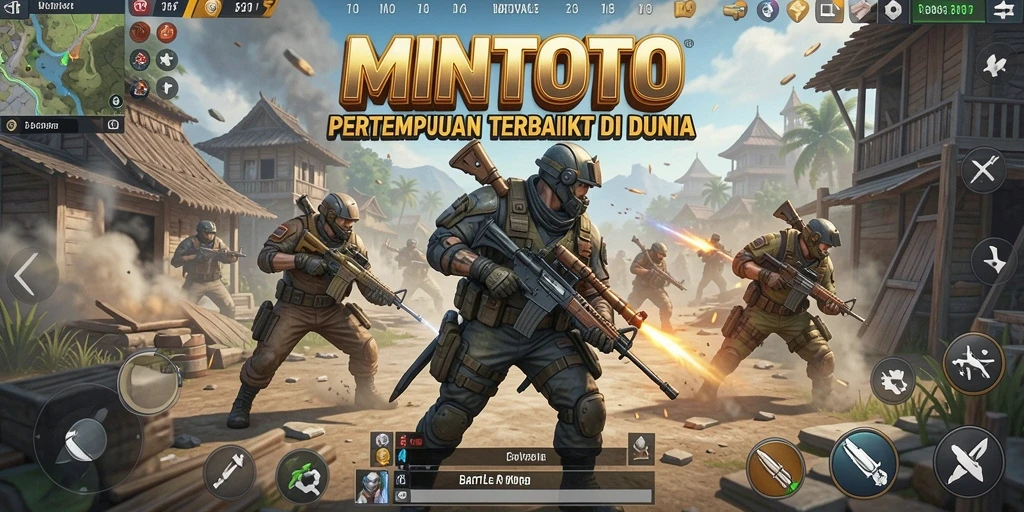 Tampilan gameplay intens di MINTOTO Battle Royale.