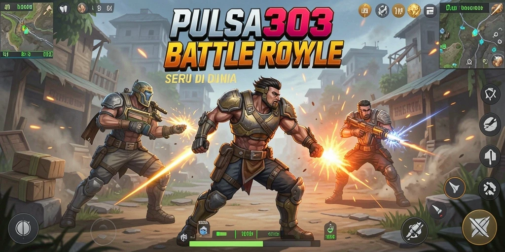 Screenshot PULSA303 menampilkan aksi seru pertempuran Battle Royale.