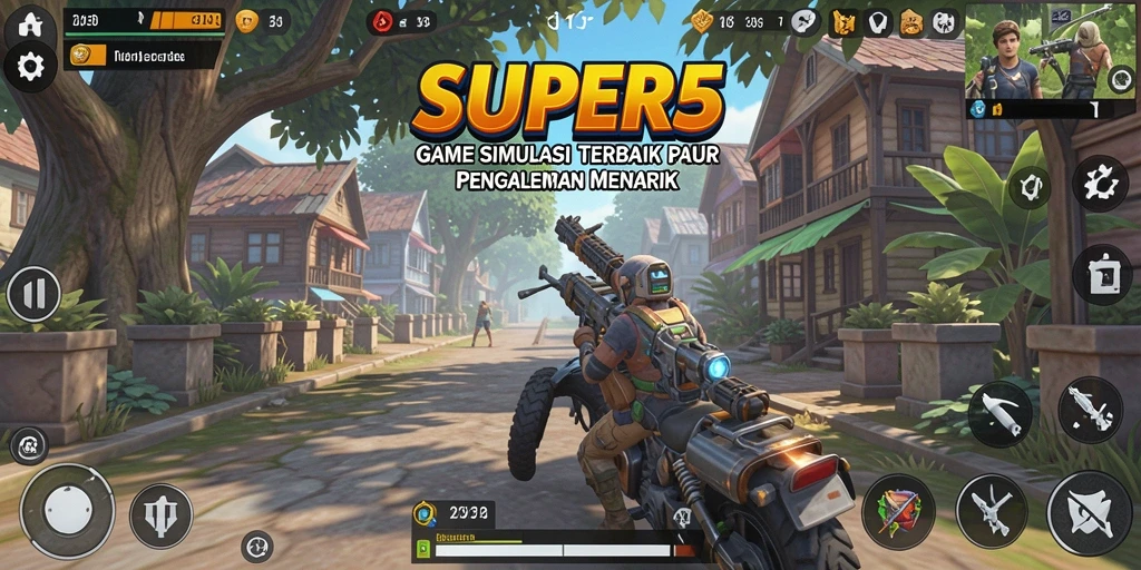 Tampilan gameplay menarik di <strong>SUPER5</strong> dengan berbagai aktivitas simulasi.