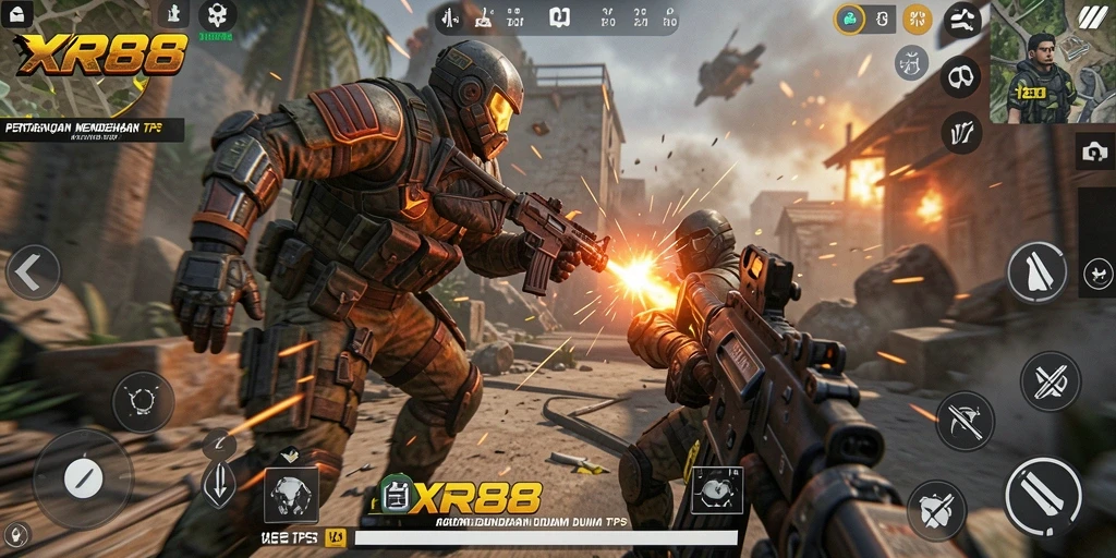 Gameplay seru XR88 dengan pertarungan yang mendebarkan.